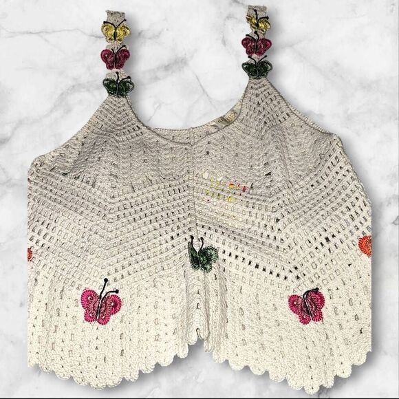 Rebellion Again Size Large Butteryfly Crocheted Tank - Picture 4 of 7